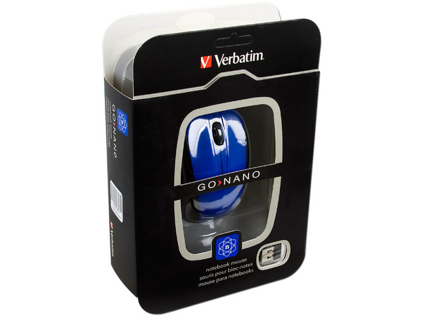Mouse Verbatim GO NANO Óptico Inalámbrico para Laptop, USB. Color Azul