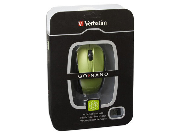 Mouse Verbatim GO NANO Óptico Inalámbrico para Laptop, USB. Color Verde