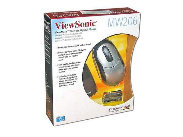 Mouse ViewSonic Óptico Inalámbrico, USB y PS/2. Color Negro con Plateado.