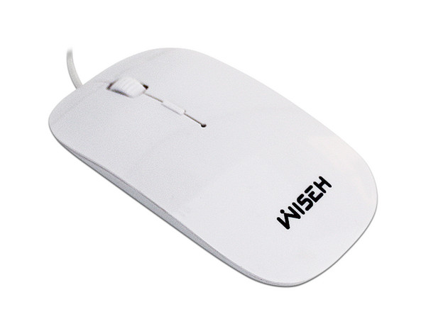 Mouse Óptico WISEH MS-W106B, USB 2.0. Color Blanco.