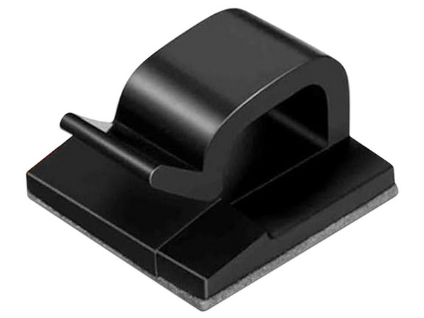 Organizador Adhesivo para Cables, 24 Piezas, Color Negro.