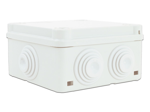 Caja Estanca de derivación Gewiss con sello de goma, Auto-extinguible, para exterior. Color Blanco.