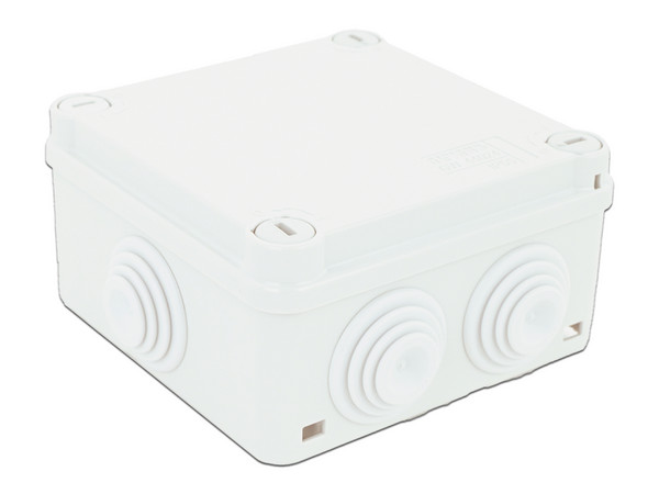 Caja Estanca de derivación Gewiss con sello de goma, Auto-extinguible, para exterior. Color Blanco.