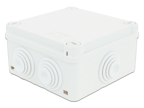 Caja Estanca de derivación Gewiss con sello de goma, Auto-extinguible, para exterior. Color Blanco.