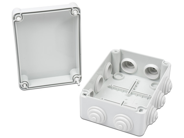 Caja Estanca Gewiss GW-44-026 de derivación De PVC, 10 entradas, auto-extinguible, para exterior. Color Blanco.