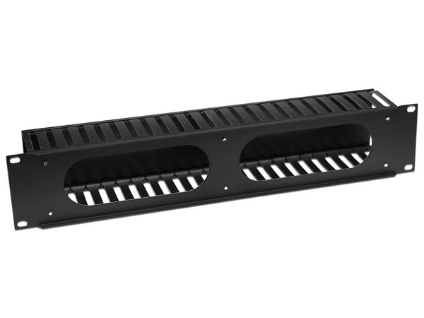 Organizador de Cables Intellinet, Horizontal, Con Tapa de Plástico, Para Rack/Gabinete 19\, 2U.