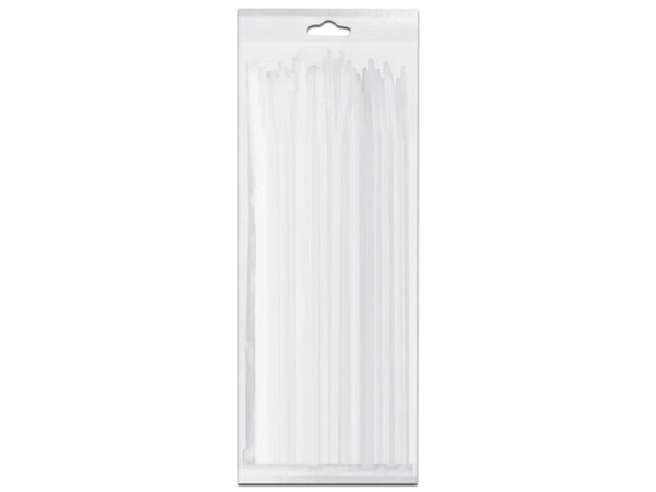 Bolsa de Cinchos sujeta cables de 20cm, 100 piezas, Color Blanco.