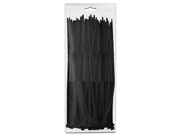 Bolsa de Cinchos sujeta cables de 20cm, 100 piezas, Color Negro.