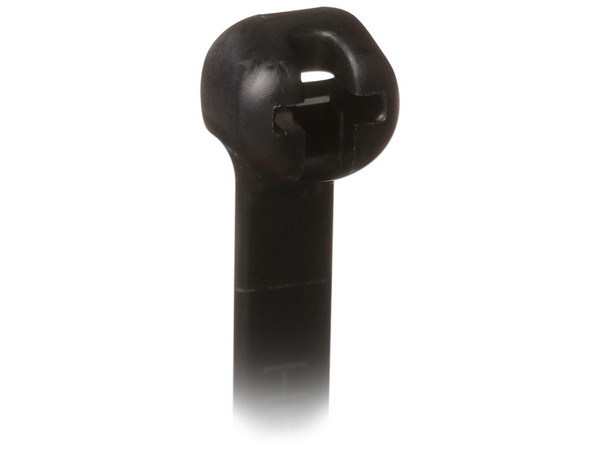 Cinchos de Nylon Sujeta Cables Dome Top BT2S-C0, Lengueta de bloqueo de acero inoxidable, Resistente a rayos UV, Color Negro, (Bolsa con 100 Piezas).