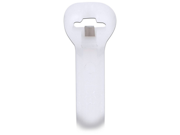 Cinchos de Nylon Sujeta Cables Dome Top BT3S-C, Lengueta de bloqueo de acero inoxidable, Resistente a rayos UV, Color Blanco, (Bolsa con 100 Piezas).