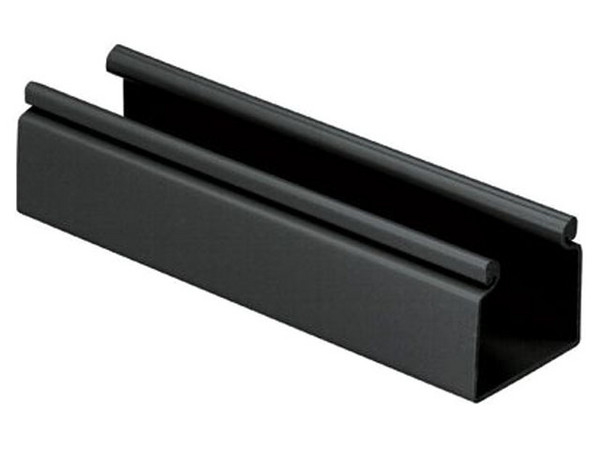Canaleta FiberRunner 2X2 sin Tapa, de PVC Rígido, Sin Orificios de Montaje, Color Negro, 1.8m.