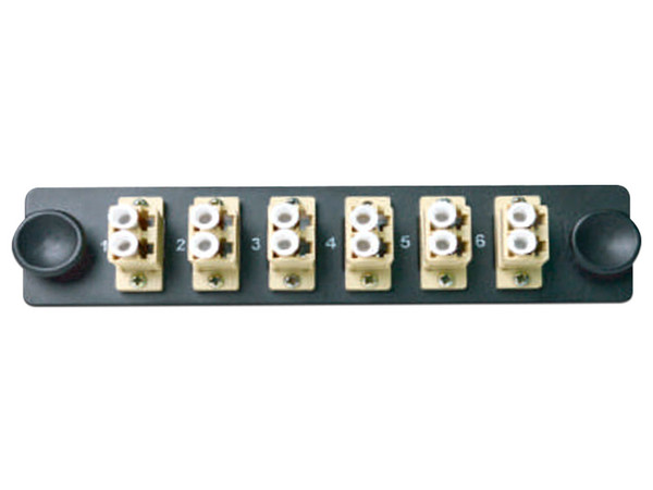Placa SBETECH SBE-6LC, con 6 acopladores LC dúplex multimodo.