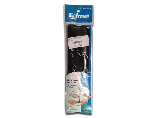 Cinchos de Velcro Steren 400-150, 10 piezas. Color Negro.