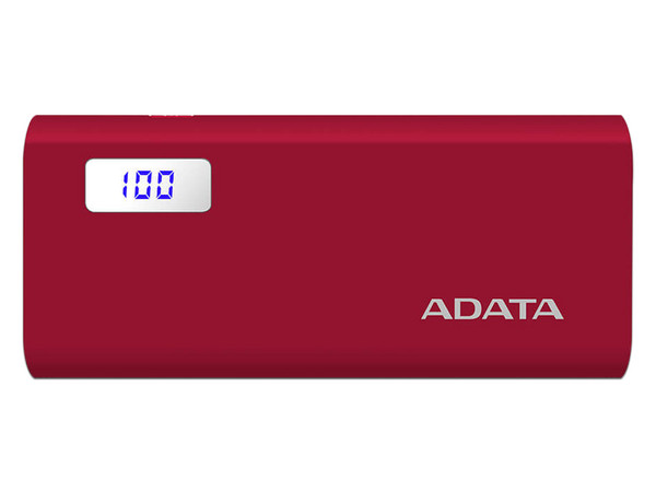 Batería Portátil recargable ADATA AP12500D Power Bank de 12,500 mAh. Color Rojo.