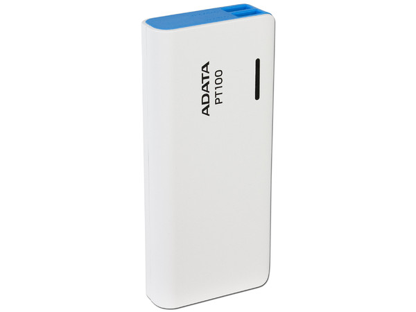 Batería Portátil recargable y linterna LED ADATA PT100 Powerbank de 10,000 mAh.