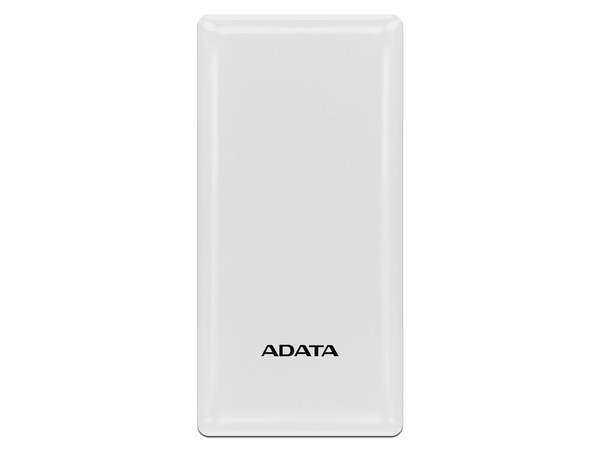 Batería Portátil Recargable ADATA C20, Power Bank de 20,000mAh, USB-A, USB-C. Color Blanco.
