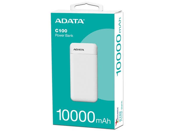 Batería Portátil Recargable PC100-14WH Powerbank de 10000 mAh, 20W, Conexión Tipo C, Color Blanco.