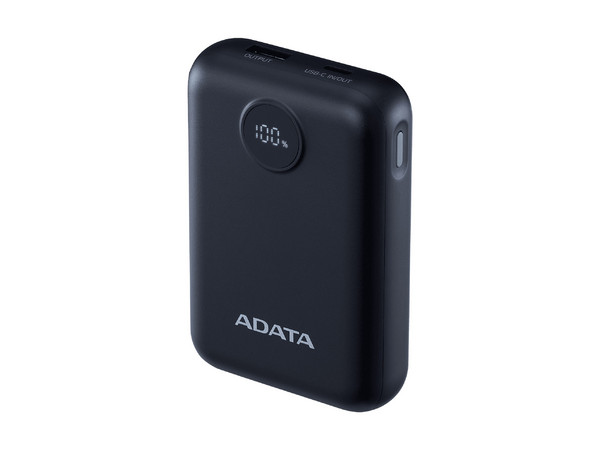 Batería Portátil Recargable ADATA Colorful C100 Power Bank de 10,000 mAh, Color Negro.