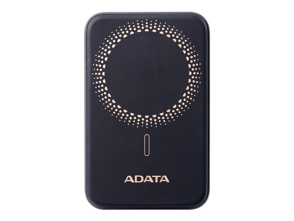 Batería portátil Adata Power Bank R050 con carga inalámbrica, capacidad de 5,000 mAh. Color Negro.