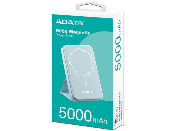 Batería Portátil PowerBank con Cargador Inalámbrico Adata R050 de 5000mAh. Color Azul.