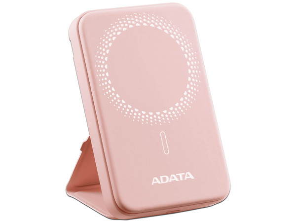 Cargador Portátil ADATA R050 Magnetic de 5000mAh, Con Carga Inalámbrica, Color Rosa.