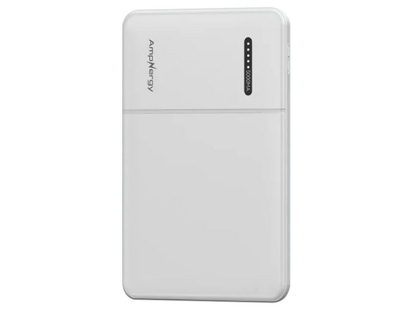 Batería Portátil Recargable AMPNERGY APBBAT151 de 5000 mAh, 10W, 2 Puertos USB Tipo C, 1 Puerto USB Tipo A. Color Blanco.