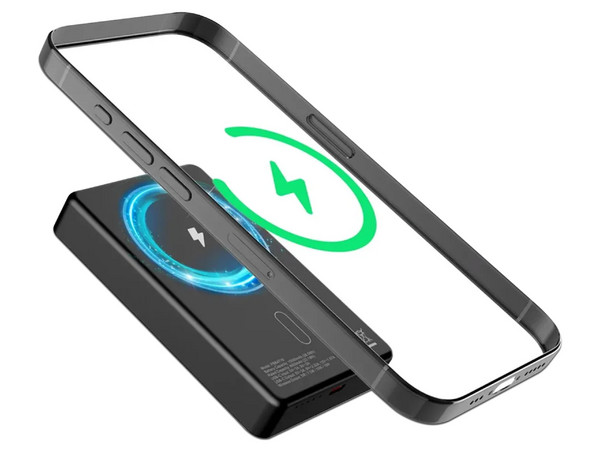 Batería Portátil Magnético AMPNERGY MagVault de 10.000 mAh, Carga Rápida Inalámbrica.