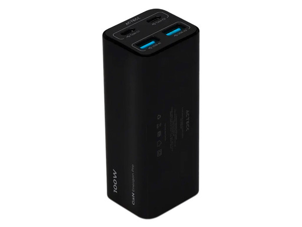Cargador de Pared Acteck Energon Mate CE717, Carga Ultra Rápida de 100w, 2 x USB Tipo C, 2 x USB Tipo A,, Color Negro.