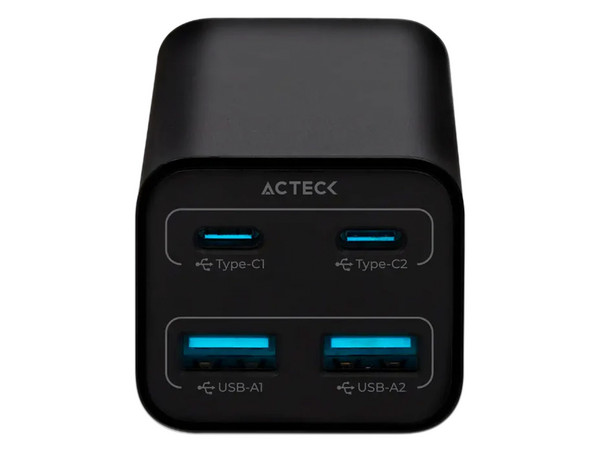 Cargador de Pared Acteck Energon Mate CE717, Carga Ultra Rápida de 100w, 2 x USB Tipo C, 2 x USB Tipo A,, Color Negro.