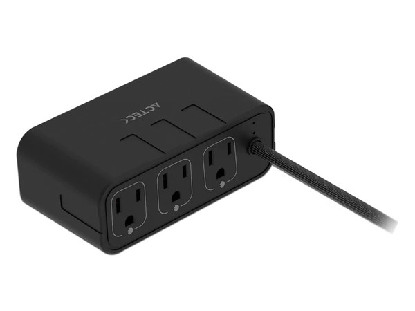 Cargador de Escritorio Acteck Energon Mate CE676, 20W, 3 Contactos AC, 2 Puerto Tipo A, 2 Puerto UCB Tipo C, Color Negro.