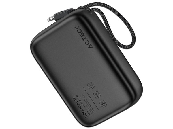 Powerbank Acteck Energon Go Plug Max PG80 de 20.000 mAh, USB Tipo C. Color Negro.