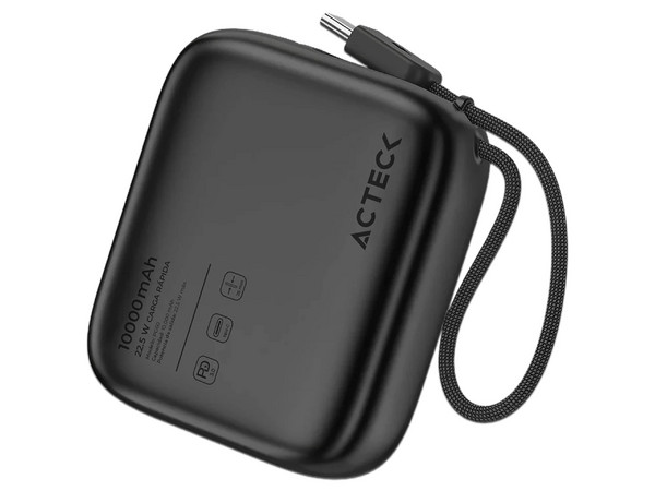 Batería Portátil Recargable Acteck Energon Go Plus Pro PG60, Powerbank de 10000 mAh, USB Tipo C, 22.5W. Color Negro.
