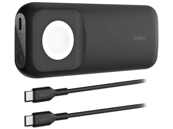 Batería Portátil Belkin BoostCharge Pro BPD005btBK Power Bank de 10000mAh y Cargador inalámbrico para Apple Watch, 20W, Carga rápida, PD 3.0, USB-C. Color Negro.