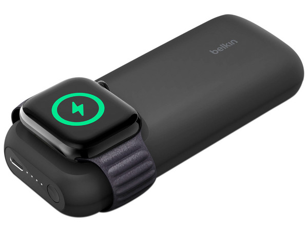 Batería Portátil Belkin BoostCharge Pro BPD005btBK Power Bank de 10000mAh y Cargador inalámbrico para Apple Watch, 20W, Carga rápida, PD 3.0, USB-C. Color Negro.