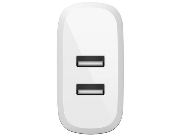 Cargador de Pared Belkin de 24W con 2 puertos USB. Color Blanco.