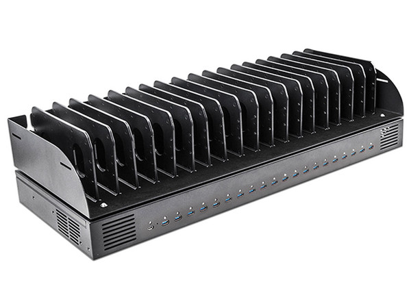 Estación de Carga BRobotix 406849, Puerto de Entrada USB-C, 20 Puertos USB-C y USB-A, Potencia 800 W, Estación de Carga Multipuerto Profesional.