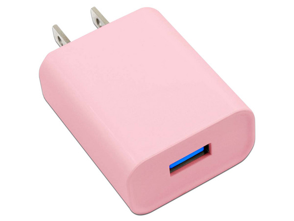 Cargador de Pared BRobotix de Carga Rápida, 2.1A, Incluye Cable USB-A a USB-C. Color Rosa.