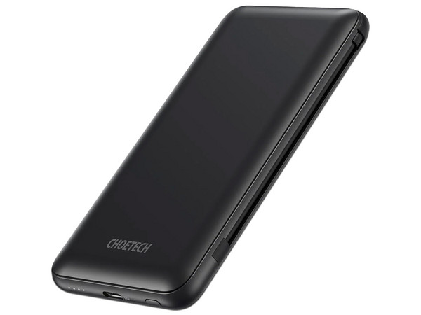 Power Bank CHOETECH B688 de 10 000 mAh para iPhone y Android. Color Negro.