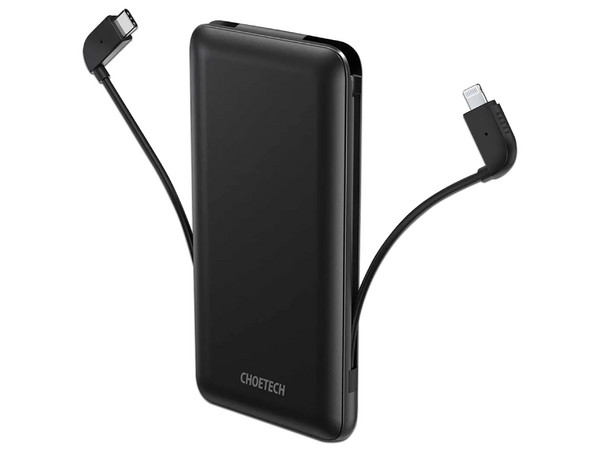 Power Bank CHOETECH B688 de 10 000 mAh para iPhone y Android. Color Negro.