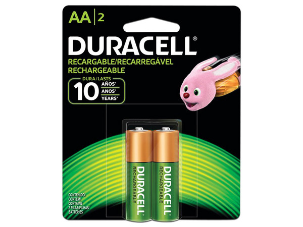 Paquete de 2 pilas DURACELL recargables AA.