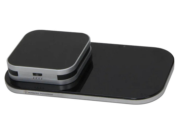 Base de Carga Inalámbrica Duracell Powermat CSA4B1, Compatible con iPhone, Hasta 2 Dispositivos. Color Negro.