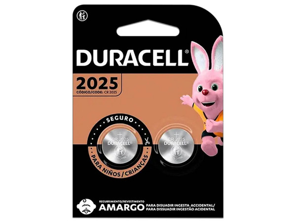 Pila Litio Modelo CR2025 Duracell, 3V.