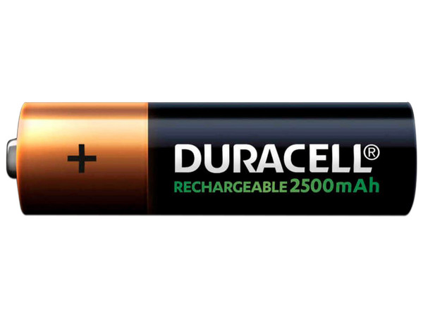 Paquete de Pilas Recargables Duracell DAK20REAA2 AA, 1.2V, 2500mAh, 2 Piezas.