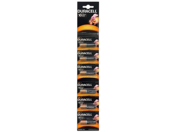Pilas Duracell tipo AA Alcalinas (Tira con 6 piezas)