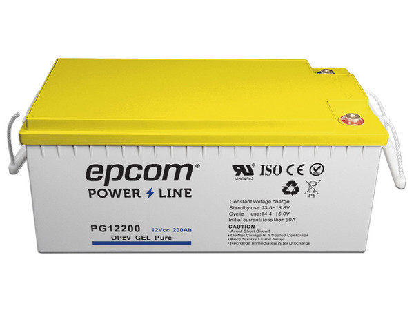 Batería de EPCOM PG12200 de 12 V a 200Ah, Ciclo Profundo, de Gel, Respaldo para Equipos Fotovoltaicos.