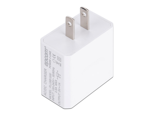 Cargador MicroUSB Epcom de 1 Puerto, 5V, 1A. Color Blanco.