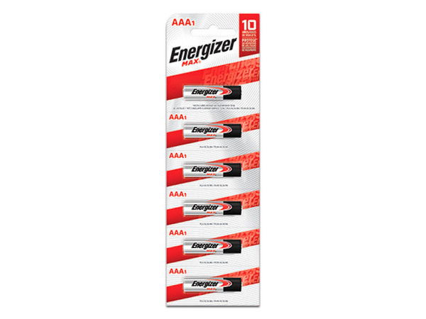 Paquete de 6 Baterías Energizer Max AAA de 1.5V.