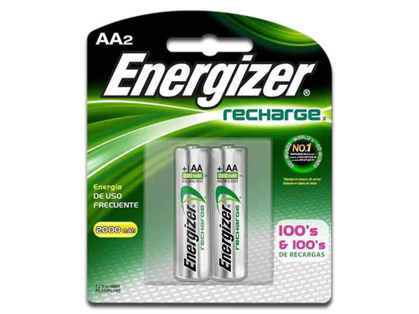 Batería Recargable Energizer tamaño AA, de 1.2 Volts, de 2000 mAh. (2 piezas).