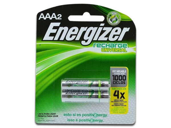 Paquete de 2 Baterías Energizer AAA Blister recargables.