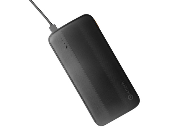 Power Bank Getttech GBN-E10FC-01, Batería Portátil Recargable de 10,000 mAh, USB Tipo A y Tipo C. Color Negro.